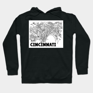 Cincinnati Ohio Map Art Hoodie